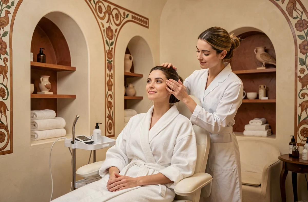 Soin esthétique de style romain dans un institut de beauté à Annecy