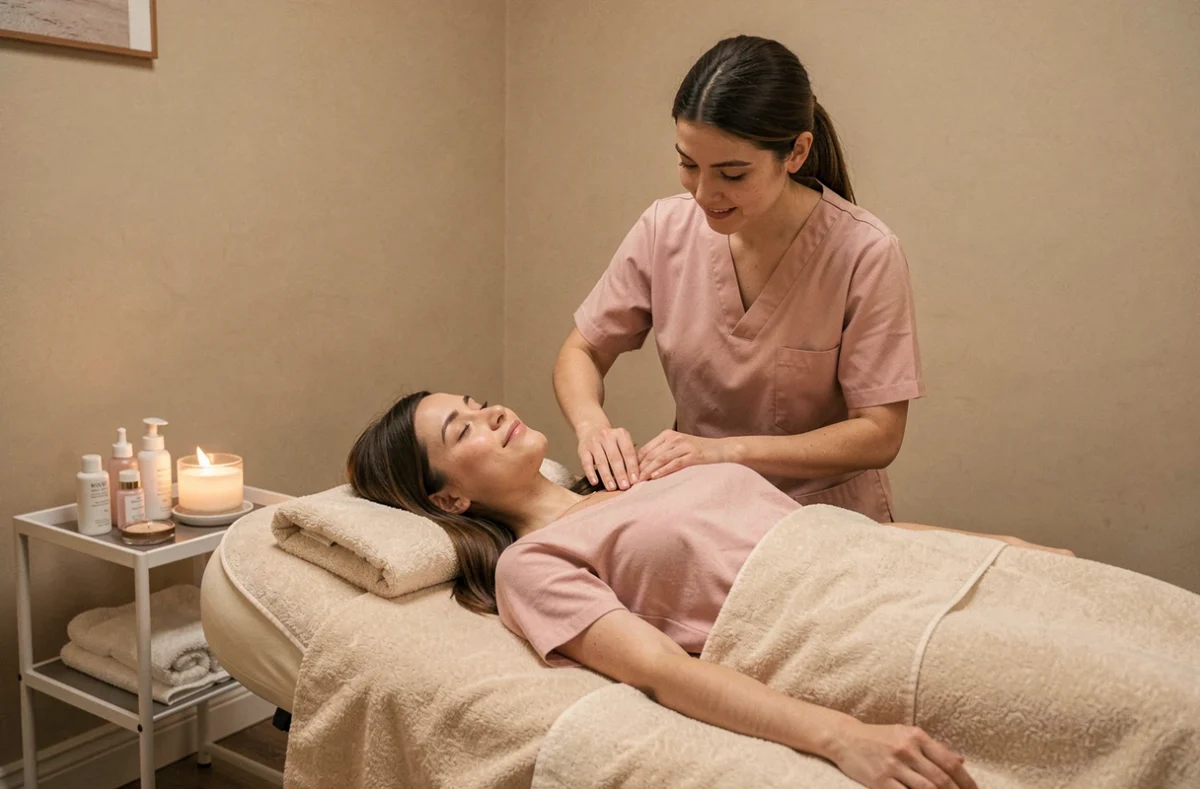 Soin personnalisé dans l'atmosphère chaleureuse de l'institut Brin de Beauté à Annecy