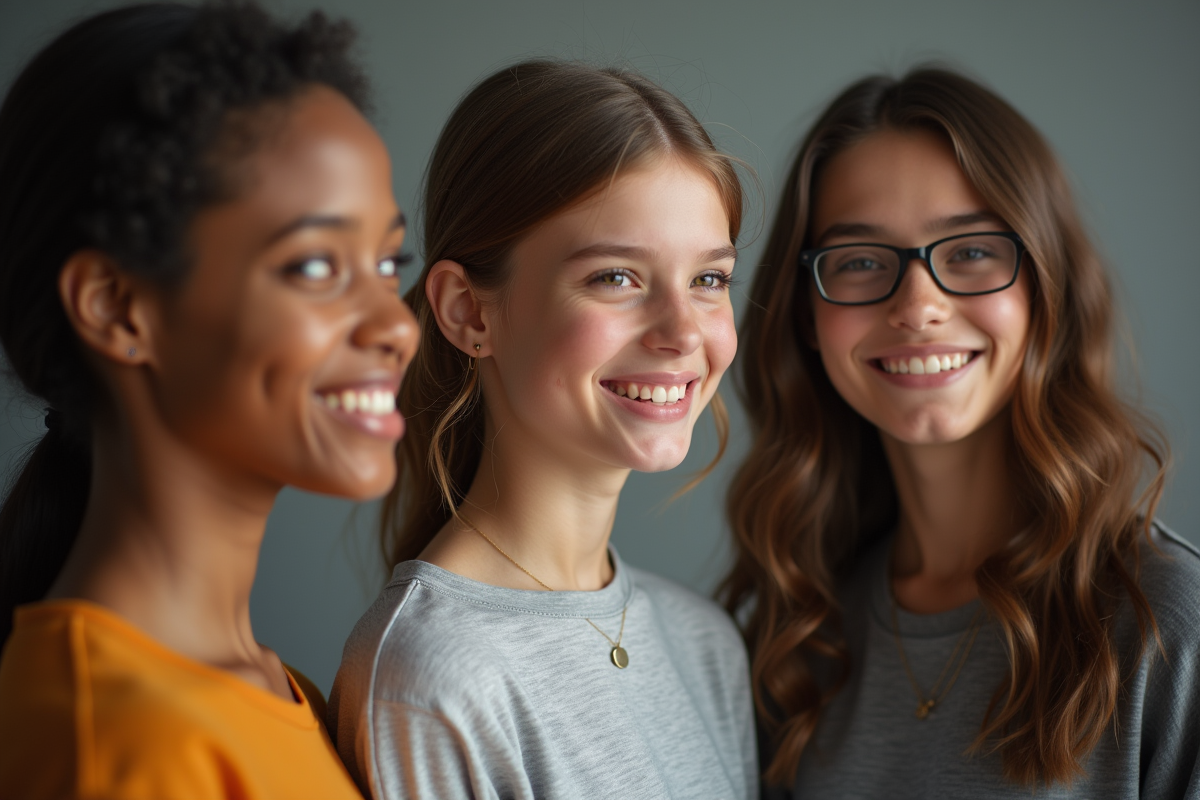 Groupe de jeunes models lors d