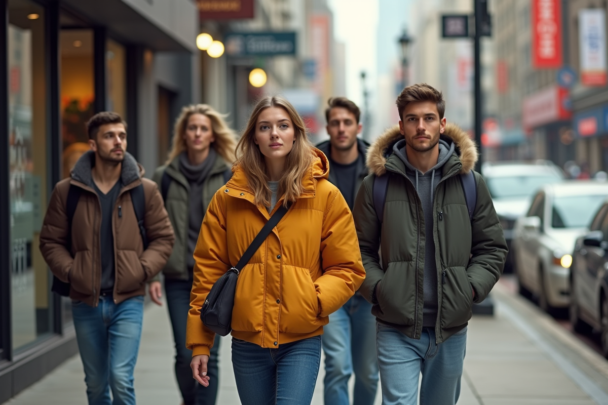 Groupe de jeunes modèles dans la rue urbaine