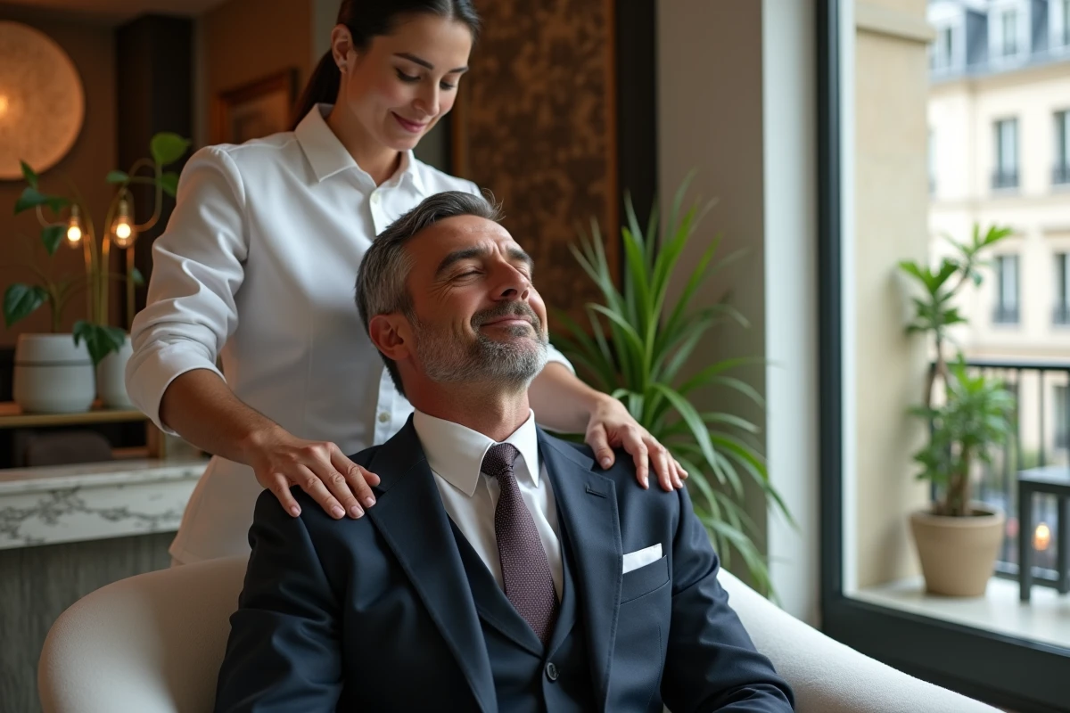 Homme en massage d